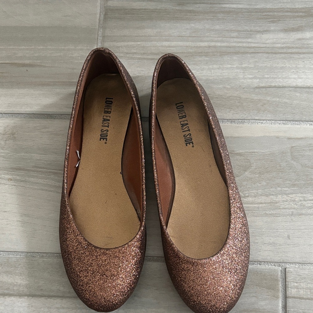 LOWER EAST SIDE Women's Glitter Flats - Bronze